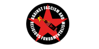 Aufkleber "Against Fascism and Religious Fundamentalism"